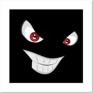 Evil Face with Red Eyes Posters and Art